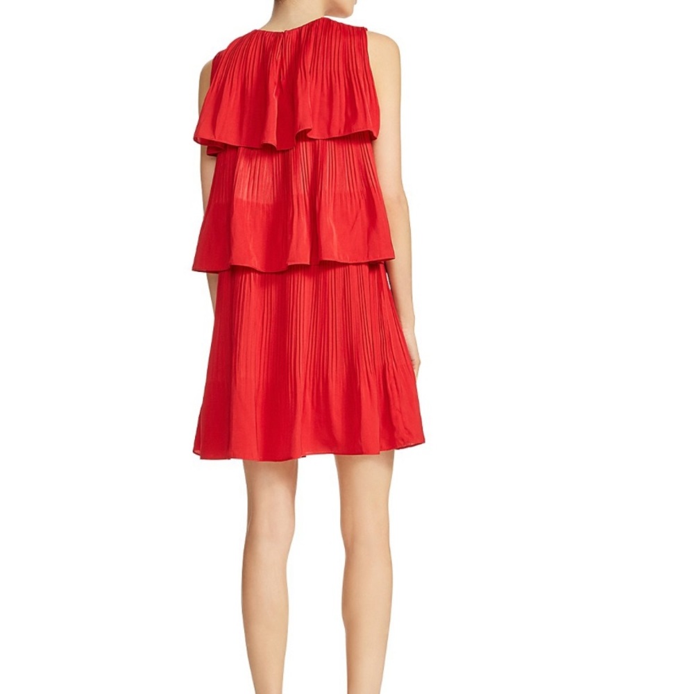Maje Mini Red Ruffle Dress - Picture 2 of 4